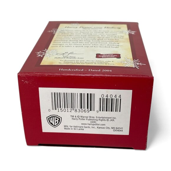 Harry Potter & Hedwig 2 Piece Resin Ornament w/ Paper Memory Card 2004 - Picture 5 of 5